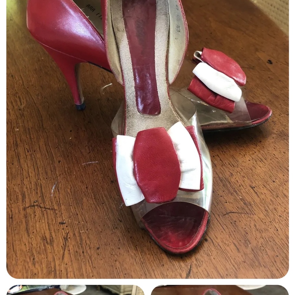 Vintage 1970 John Jerro leather open toe heels. size 7.5 AAA